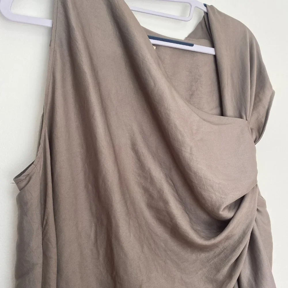 Silk Helmut Lang Cinched Asymmetrical Top - Picture 4 of 7